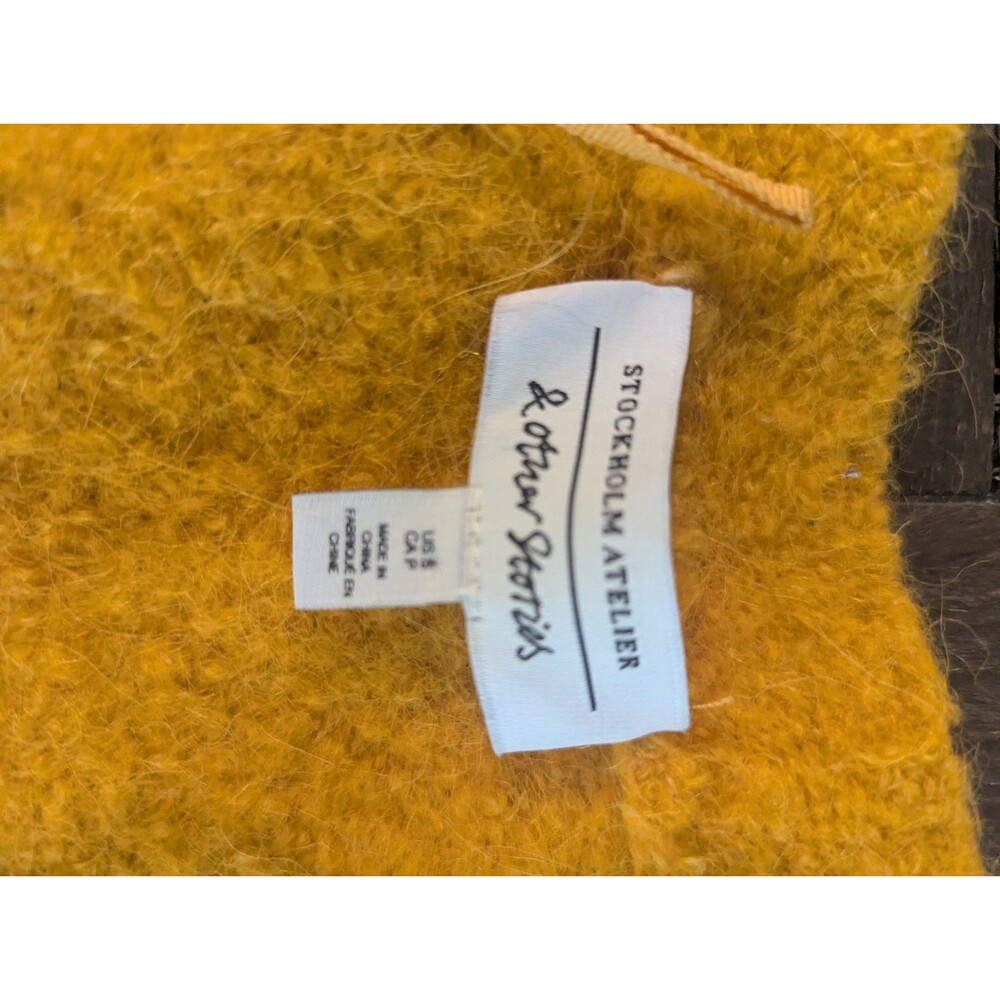 STOCKHOLM ATELIER & OTHER STORIES Women's Yellow Wool-Blend V-Neck Cardigan SZ S - Picture 5 of 6